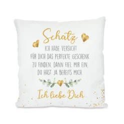 Kissen mit Spruch "Schatz, ich habe versucht..." | Ich liebe Dich Kissen | Originelles Geschenk für Verliebte und Paare