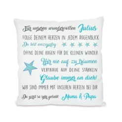 Kissen mit tollen Wünschen | Personalisiertes Geschenk u. persönliche Geschenkidee für Jungen, Mädchen u. Teenager | Perfektes Geschenk zur Prüfung, Jugendweihe uvm. | 4 Varianten zur Auswahl
