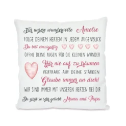 Kissen mit tollen Wünschen | Personalisiertes Geschenk u. persönliche Geschenkidee für Jungen, Mädchen u. Teenager | Perfektes Geschenk zur Prüfung, Jugendweihe uvm. | 4 Varianten zur Auswahl