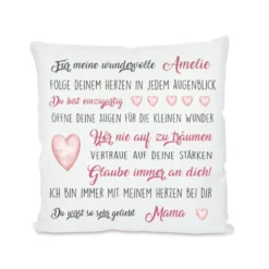 Kissen mit tollen Wünschen | Personalisiertes Geschenk u. persönliche Geschenkidee für Jungen, Mädchen u. Teenager | Perfektes Geschenk zur Prüfung, Jugendweihe uvm. | 4 Varianten zur Auswahl