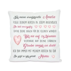 Kissen mit wundervollen Wünschen | Persönliches Geschenk u. personalisierte Geschenkidee für Mädchen, Jungen u. Teenager | Perfektes Geschenk zur Jugendweihe, Prüfung uvm. | 4 Varianten zur Auswahl