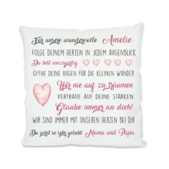 Kissen mit wundervollen Wünschen | Persönliches Geschenk u. personalisierte Geschenkidee für Mädchen, Jungen u. Teenager | Perfektes Geschenk zur Jugendweihe, Prüfung uvm. | 4 Varianten zur Auswahl