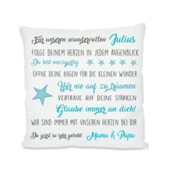 Kissen mit wundervollen Wünschen | Persönliches Geschenk u. personalisierte Geschenkidee für Mädchen, Jungen u. Teenager | Perfektes Geschenk zur Jugendweihe, Prüfung uvm. | 4 Varianten zur Auswahl