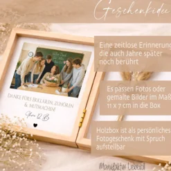 Lehrerin Geschenk personalisiert | Lehrer Abschiedsgeschenk Schule | Danke Geschenk Lehrerin Holzbox mit Namen Dankeschön Klassengeschenk