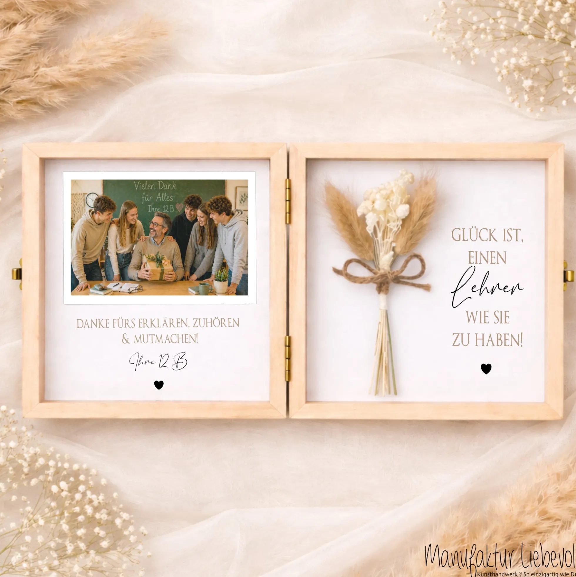 Lehrerin Geschenk personalisiert | Lehrer Abschiedsgeschenk Schule | Danke Geschenk Lehrerin Holzbox mit Namen Dankeschön Klassengeschenk