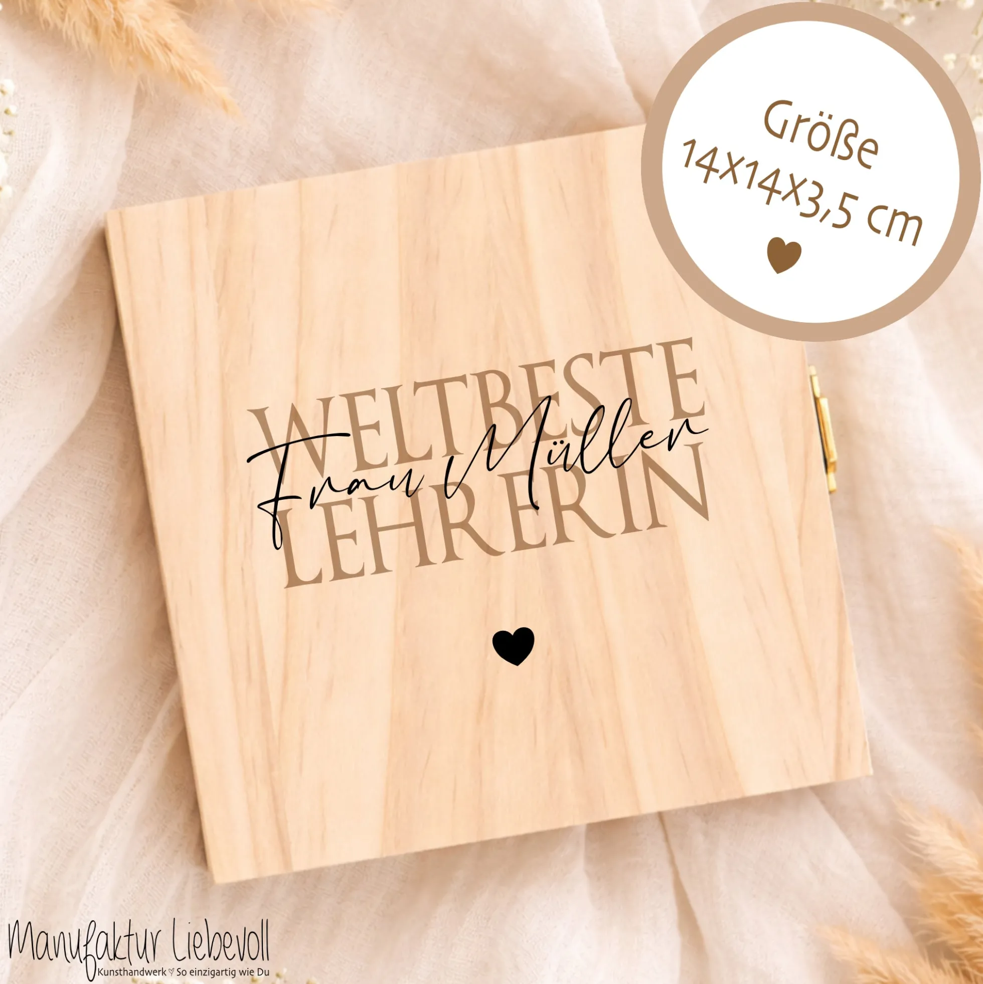 Lehrerin Geschenk personalisiert | Lehrer Abschiedsgeschenk Schule | Danke Geschenk Lehrerin Holzbox mit Namen Dankeschön Klassengeschenk