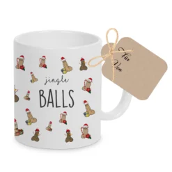 Lustige Tasse mit Penismotiv und Spruch "Jingle Balls"