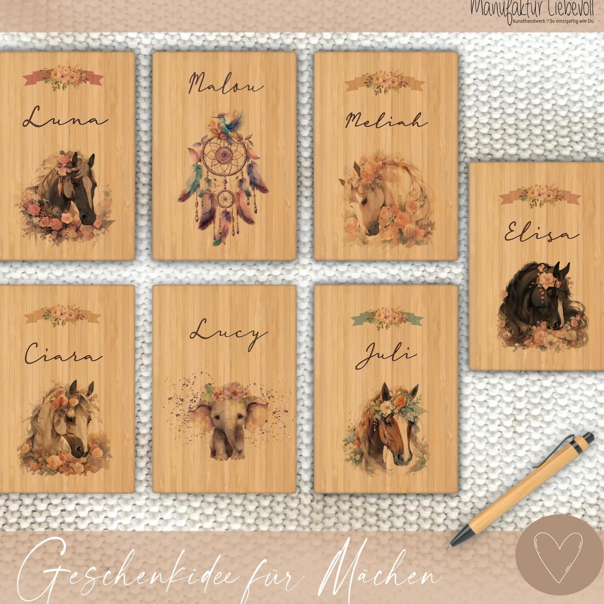 Mädchen Notizbuch Elefant mit Namen | personalisiertes Tagebuch Schreibheft Tiermotiv für Kinder als besonderes Geschenk Geburtstag | 7 Motivvarianten zur Auswahl