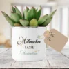 Mutmacher Tasse mit Kleeblatt und Namen | Personalisiertes Geschenk | Perfektes Geschenk zur Motivation | Emailletasse mit Geschenkanhänger zum Beschriften