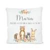 Namenskissen "Boho Tiere" mit Namen und Geburtsdaten für Babys und Kinder inkl. Kissenfüllung
