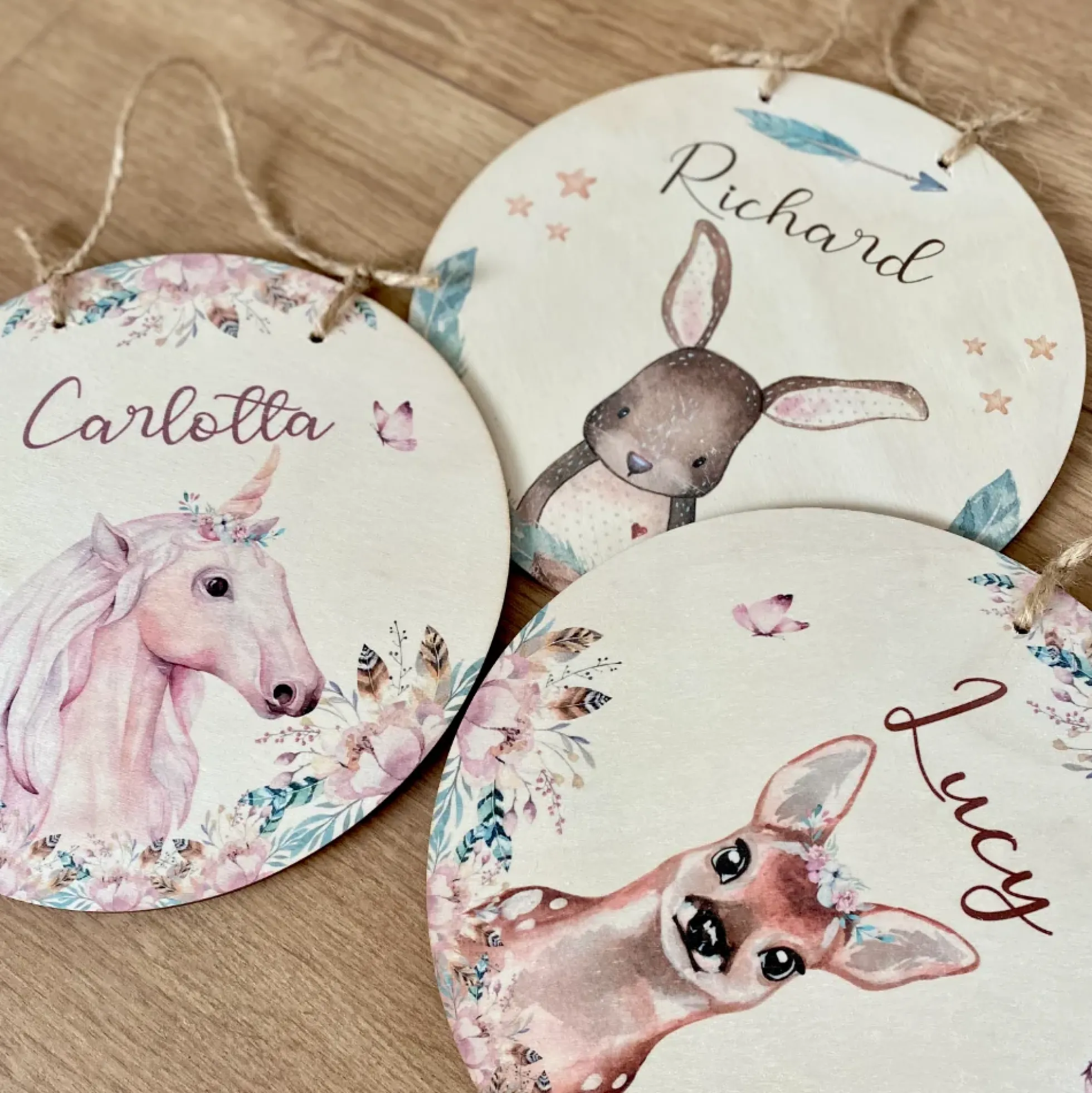 Namensschild "Bär" für das Kinderzimmer | Personalisiertes Türschild für Mädchen u. Jungen | 11 weitere Motivvarianten als Geschenk zur Auswahl