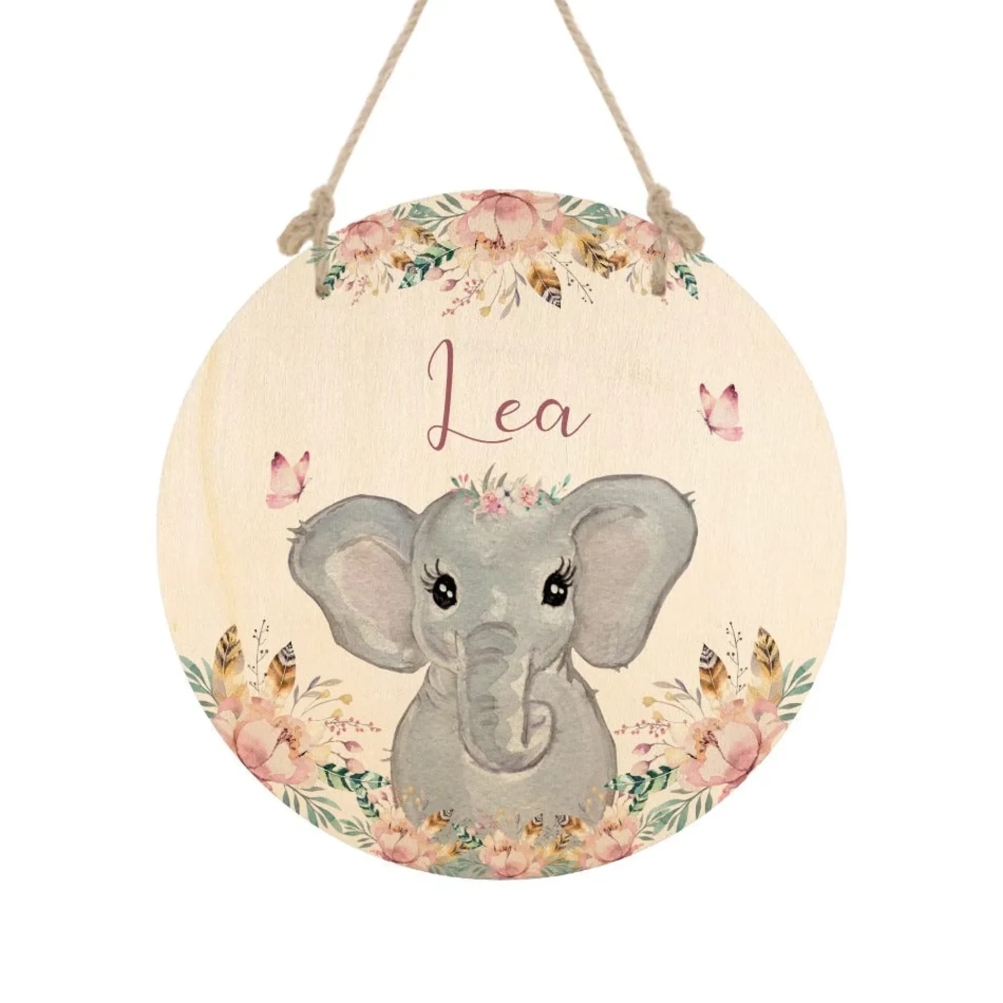 Namensschild "Hase" für das Kinderzimmer | Personalisiertes Türschild für Mädchen u. Jungen | 11 weitere Motivvarianten als Geschenk zur Auswahl