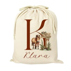 Nikolaus Geschenkbeutel Name Buchstabe personalisiert Weihnachtssack Weihnachten Geschenk Kinder mit Name I 9 Varianten & 3 Größen