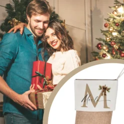 Nikolausstiefel Name & Monogramm I Personalisierter Boho Weihnachtsstiefel I Nikolausstrumpf Weihnachtsgeschenk I 4 Varianten zur Auswahl