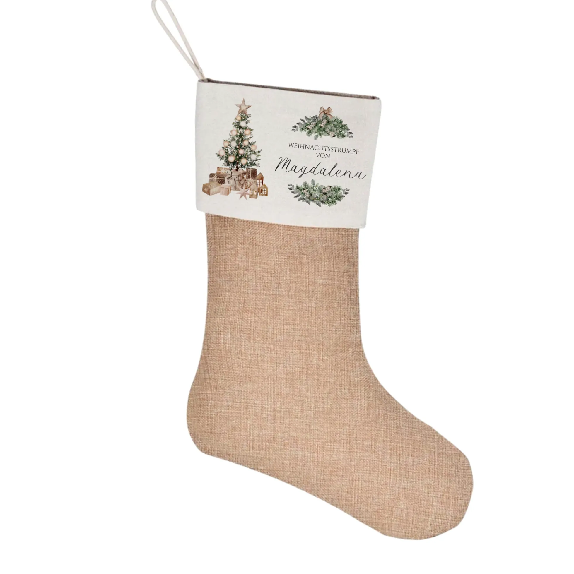 Nikolausstiefel personalisiert Vintage Nikolausstrumpf Erwachsene Weihnachtsstrumpf Name Weihnachtsstiefel Weihnachtsgeschenk