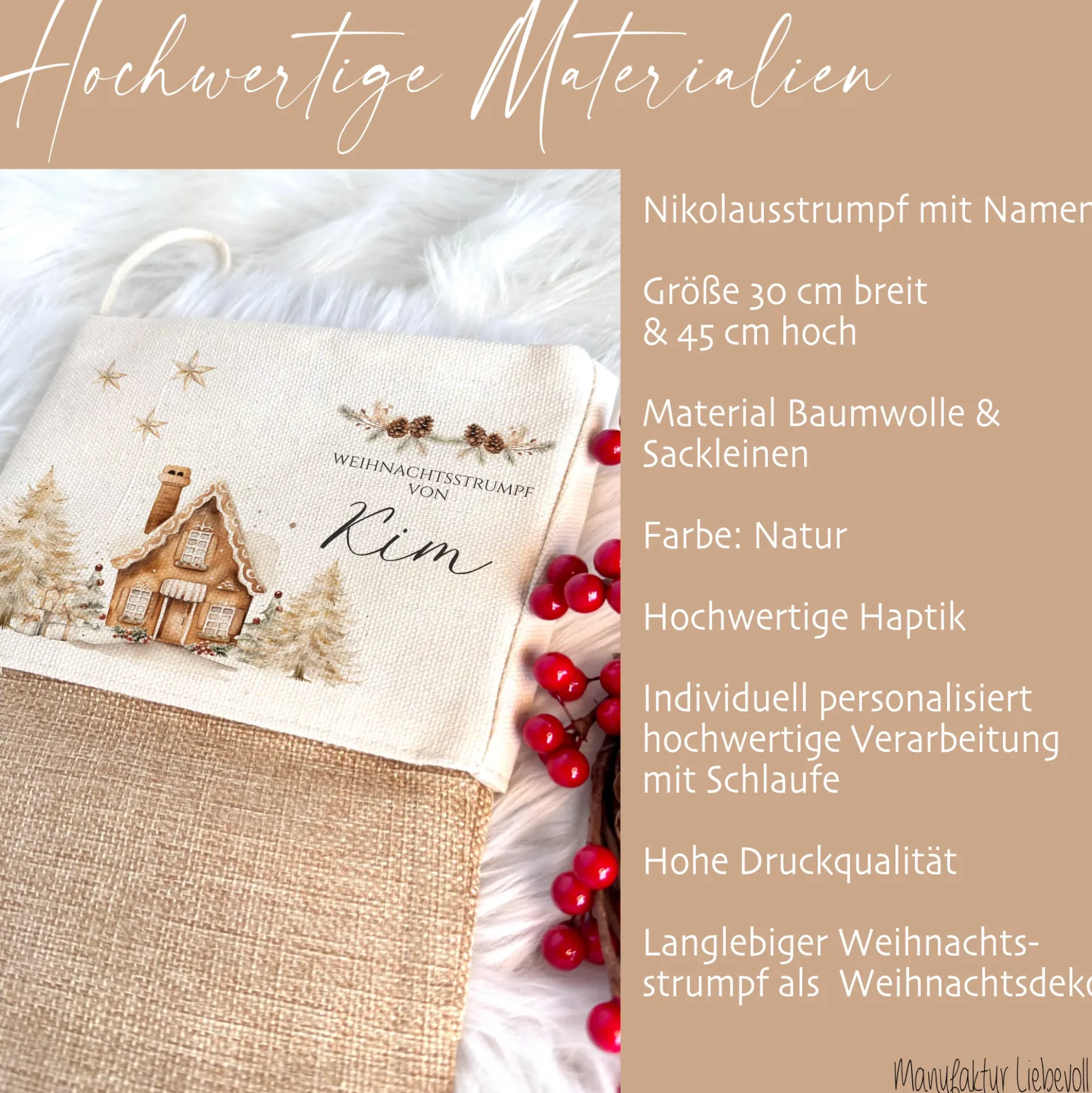 Nikolausstiefel personalisiert Boho Nikolausstrumpf Erwachsene Weihnachtsstrumpf Name Weihnachtsstiefel Weihnachtsgeschenk