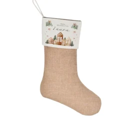 Nikolausstiefel personalisiert Nikolausstrumpf Häuser Erwachsene Weihnachtsstrumpf Name Weihnachtsstiefel