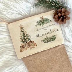 Nikolausstiefel personalisiert Nikolausstrumpf Kinder Erwachsene Weihnachtsstrumpf Name Weihnachtsstiefel Nikolaussocke Weihnachtsgeschenk