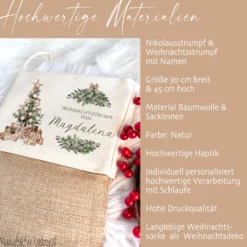 Nikolausstiefel personalisiert Nikolausstrumpf Kinder Erwachsene Weihnachtsstrumpf Name Weihnachtsstiefel Nikolaussocke Weihnachtsgeschenk