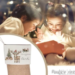 Nikolausstrumpf Nikolausstiefel personalisiert Kinder Weihnachtsstrumpf Elch Mädchen Jungen Name Weihnachtsstiefel Nikolaussocke