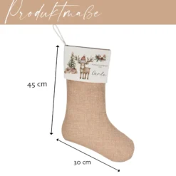 Nikolausstrumpf Nikolausstiefel personalisiert Kinder Weihnachtsstrumpf Elch Mädchen Jungen Name Weihnachtsstiefel Nikolaussocke