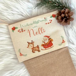 Nikolausstrumpf Nikolausstiefel personalisiert Kinder Weihnachtsstrumpf Name Weihnachtsstiefel Nikolaussocke Mädchen Jungen Weihnachten