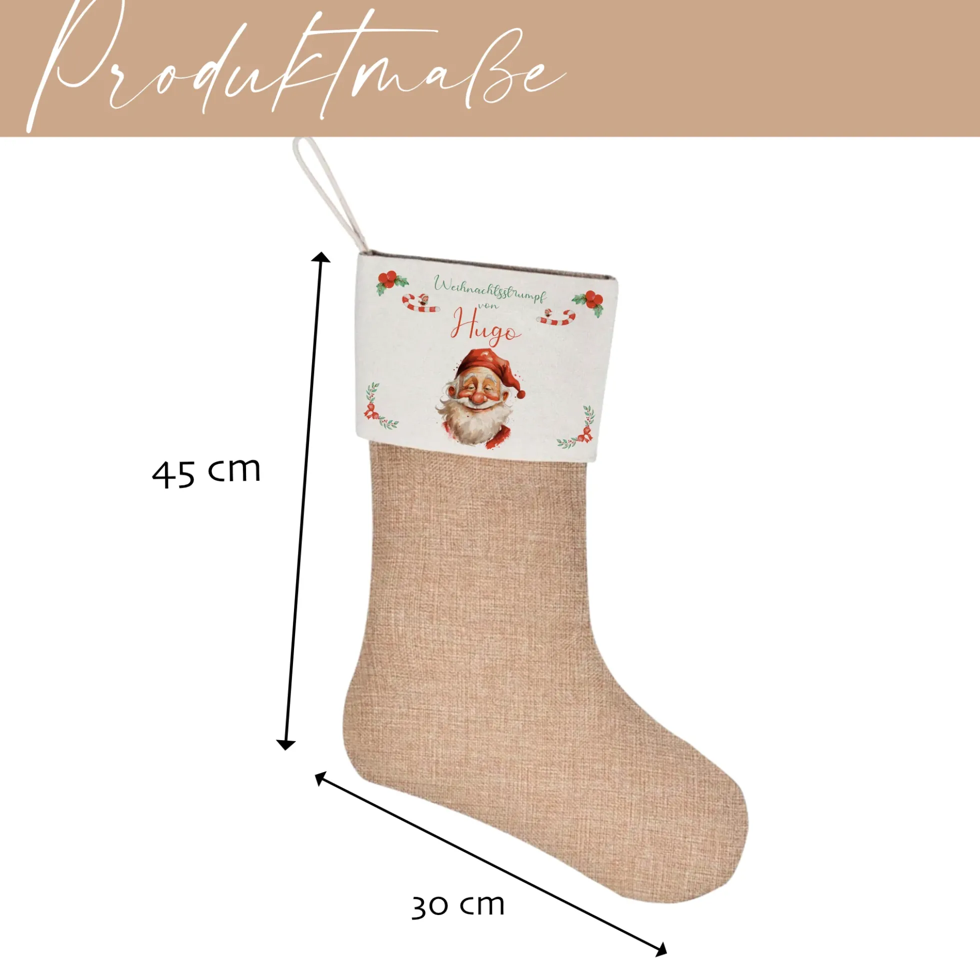 Nikolausstrumpf Nikolausstiefel personalisiert Kinder Weihnachtsstrumpf Name Weihnachtsstiefel Nikolaussocke Mädchen Jungen Weihnachten