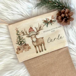 Nikolausstrumpf Nikolausstiefel personalisiert Kinder Weihnachtsstrumpf Mädchen Jungen Name Weihnachtsstiefel Nikolaussocke Weihnachten