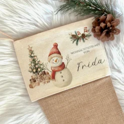 Nikolausstrumpf Nikolausstiefel personalisiert Kinder Weihnachtsstrumpf Schneemann Mädchen Jungen Name Weihnachtsstiefel Nikolaussocke