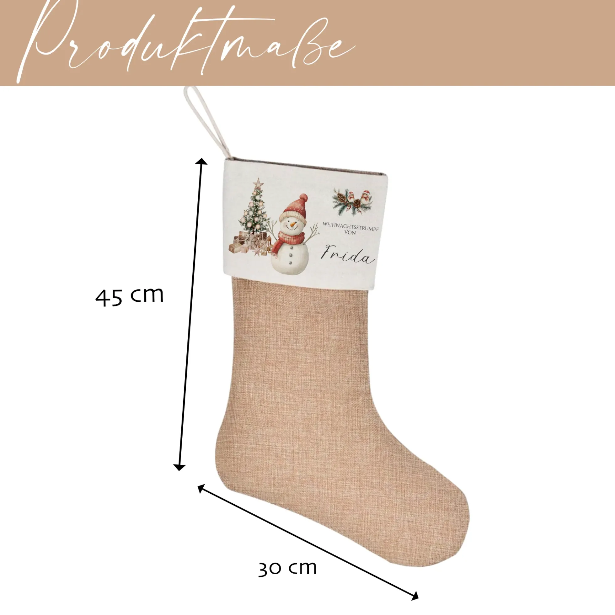 Nikolausstrumpf Nikolausstiefel personalisiert Kinder Weihnachtsstrumpf Schneemann Mädchen Jungen Name Weihnachtsstiefel Nikolaussocke