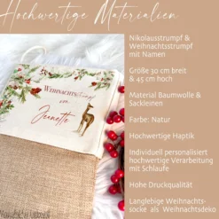 Nikolausstrumpf personalisiert Nikolausstiefel Kinder Erwachsene Weihnachtsstrumpf Name Weihnachtsstiefel Nikolaussocke Weihnachtsgeschenk
