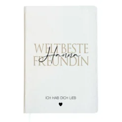 Notizbuch Freundin Geschenk mit Namen personalisiertes Notizheft weltbeste Freundin, weltbester Freund, Partner, Herzensmensch