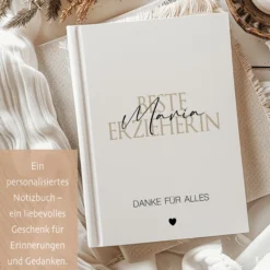 Notizbuch mit Namen Erzieherin Abschiedsgeschenk Erzieher Geschenk Dankeschön