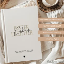 Notizbuch mit Namen Erzieherin Abschiedsgeschenk Erzieher Geschenk Dankeschön