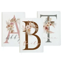 Notizbuch Personalisiert Buchstabe und Name Boho, Tagebuch, Journal, Geschenk