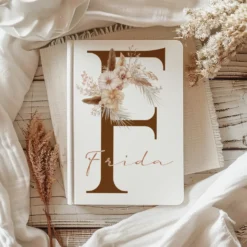Notizbuch Personalisiert Buchstabe und Name Boho, Tagebuch, Journal, Geschenk