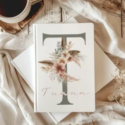 Notizbuch Personalisiert Buchstabe und Name Boho, Tagebuch, Journal, Geschenk