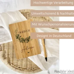 Notizbuch personalisiert Tagebuch mit Namen A5 Journal Mädchen Frauen Teenager Geschenk Schreibheft Journal Notizheft Eukalyptus