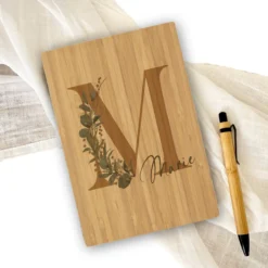 Notizbuch personalisiert Tagebuch mit Namen A5 Journal Mädchen Frauen Teenager Geschenk Schreibheft Journal Notizheft Monogramm Eukalyptus
