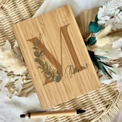 Notizbuch personalisiert Tagebuch mit Namen A5 Journal Mädchen Frauen Teenager Geschenk Schreibheft Journal Notizheft Monogramm Eukalyptus