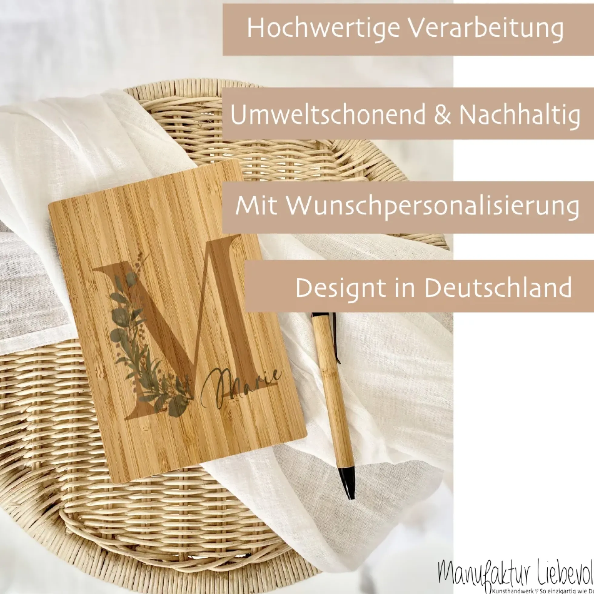 Notizbuch personalisiert Tagebuch mit Namen A5 Journal Mädchen Frauen Teenager Geschenk Schreibheft Journal Notizheft Monogramm Eukalyptus
