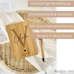 Notizbuch personalisiert Tagebuch mit Namen A5 Journal Mädchen Frauen Männer Teenager Monogramm
