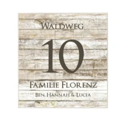Originelle u. personalisierte Hausnummer aus Holz | Handgefertigtes Holzschild als schöne Dekoration für das Zuhause | 4 Motivvarianten zur Auswahl