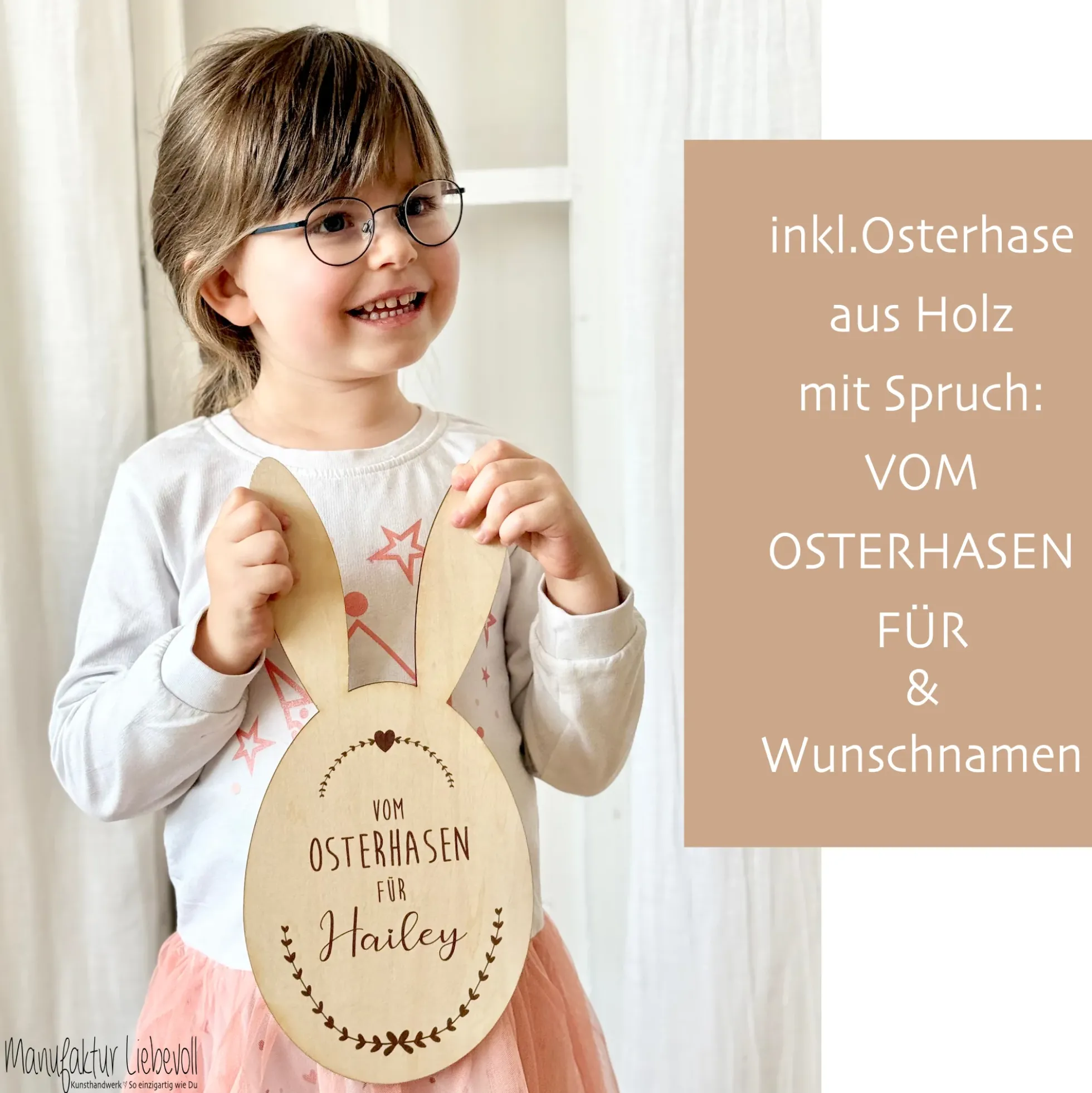 Osterkörbchen aus Stoff 3 Varianten mit Namen & Holzhasen