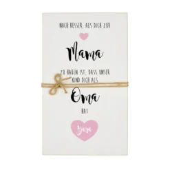 Persönliches Geschenk für die Mama und Oma aus Holz | Bild mit Spruch und Namen personalisiert | 4 Motivvarianten zur Auswahl