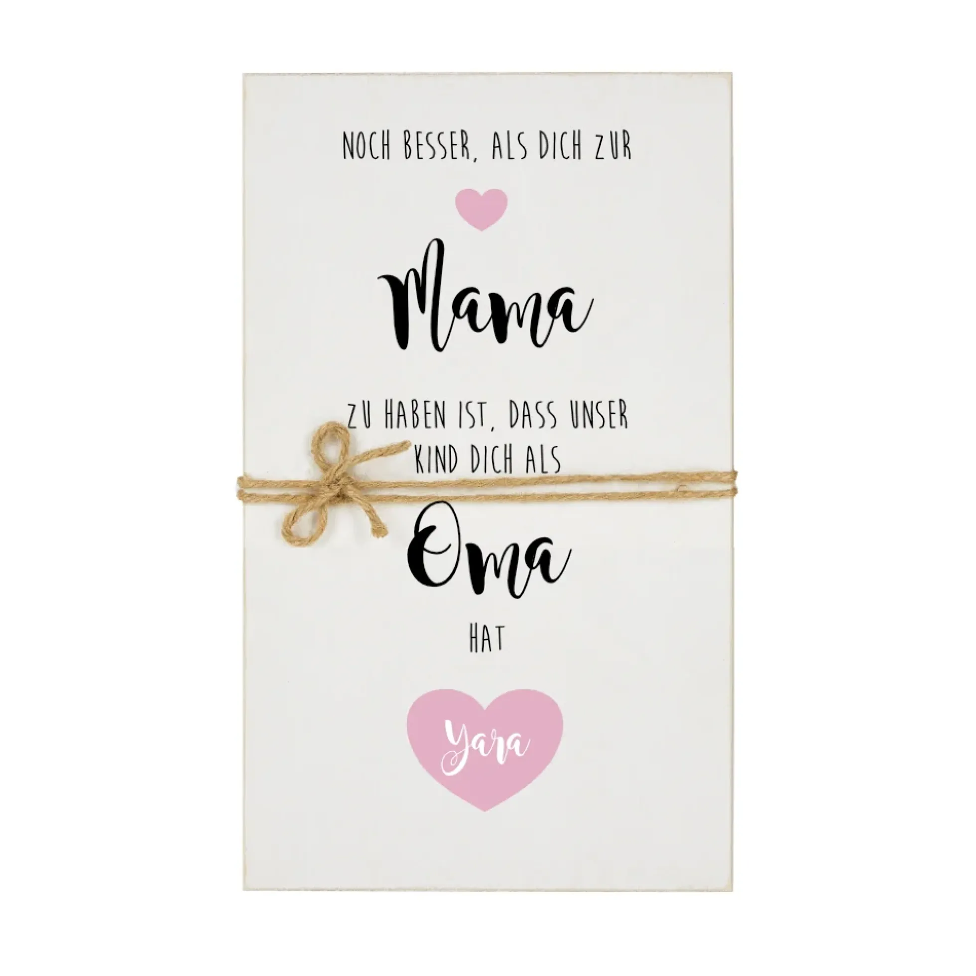 Persönliches Geschenk für die Mama und Oma aus Holz | Bild mit Spruch und Namen personalisiert | 4 Motivvarianten zur Auswahl