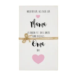 Persönliches Geschenk für die Mama und Oma aus Holz | Bild mit Spruch und Namen personalisiert | 4 Motivvarianten zur Auswahl