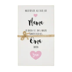 Persönliches Geschenk für die Mama und Oma aus Holz | Bild mit Spruch und Namen personalisiert | 4 Motivvarianten zur Auswahl