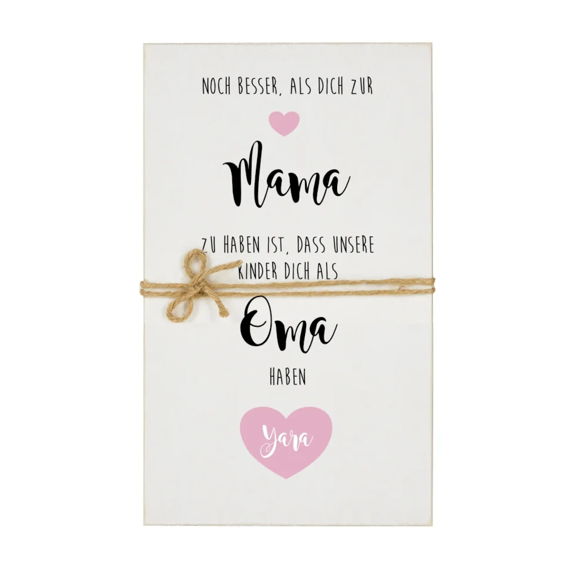 Persönliches Geschenk für die Mama und Oma aus Holz | Bild mit Spruch und Namen personalisiert | 4 Motivvarianten zur Auswahl