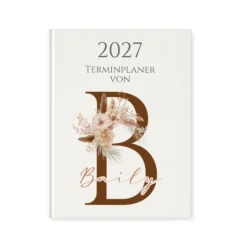 Personaliserter Buchkalender 2027 Din A5 | Hardcover Terminplaner mit Name | Wochenplaner Weiß